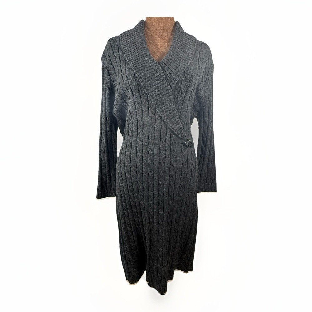 Calvin Klein Woman's‎ Dress Size L Color Grey Long Sleeves  Knit
